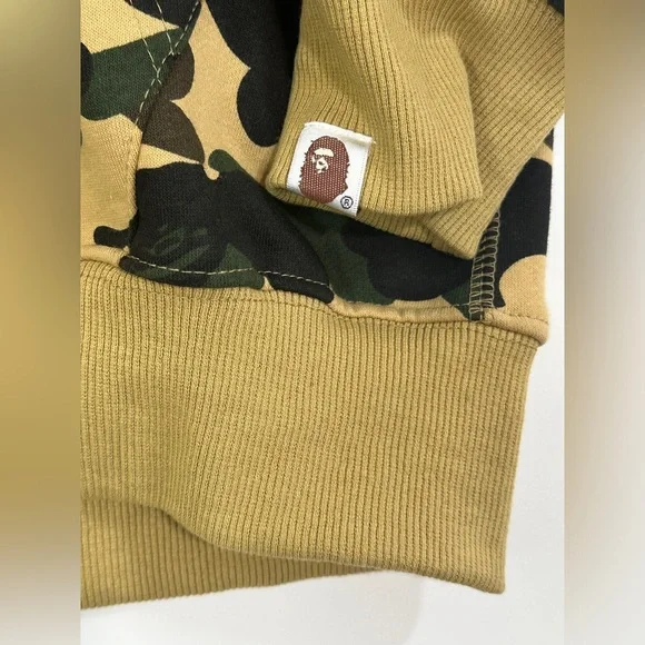 A Bathing Ape Bape ABC Green Camo Shark Full Zip Up Hoodie Medium Mens WGM